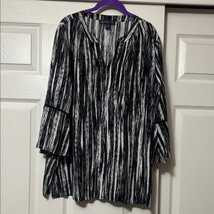 Black and White Striped Women's Tunic